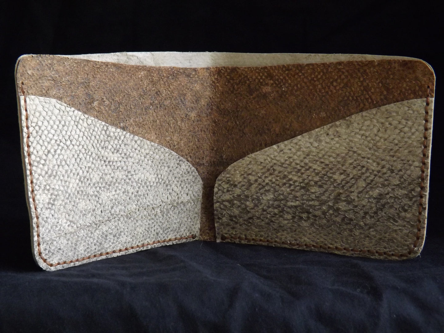 Bifold Wallet - Fish Leather Hand Stitched