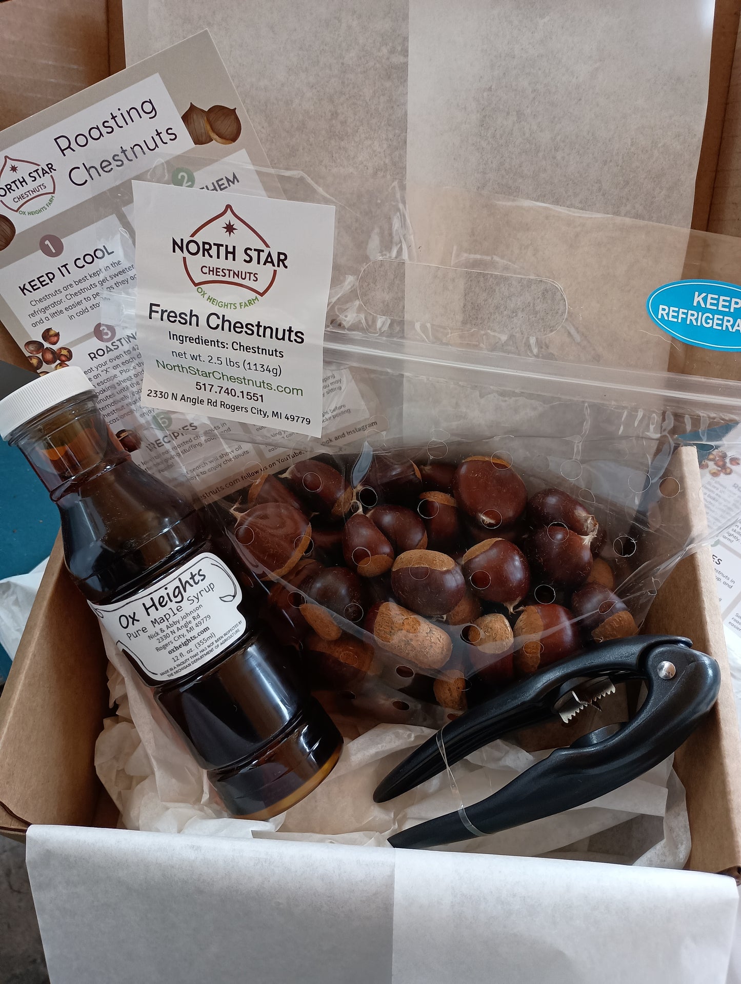 Gift Box - Chestnuts, Maple Syrup and Scoring Tool - Free Shipping!